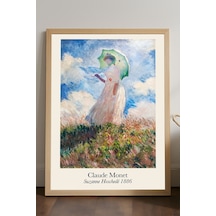 Claude Monet Doğal Ahşap Çerçeveli Poster, Dekoratif Sanatsal Duvar Tablosu