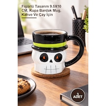 3 Adet Centilmen İskelet 3d Kabartmalı Kupa Figürlü Tasarım 9.5x10 Cm, Kupa Bardak Mug, Kahve Ve Çay İçin