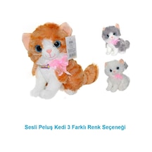 Oyuncak Peluş Kedi 25 Cm Peluş Kedi Miyavlayan Kedi