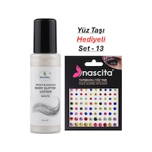 Vücut Losyonu Beyaz Simli 125 Ml & Yüz Taşı Hediyeli-13