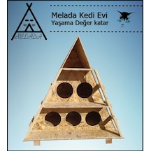 Melada Kedi Evi Dış Ortam Uygun Ahşap Kedi Evi Osb 100x90x55 Cm