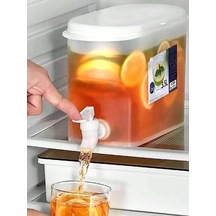 1 Adet Plastik İçecek Dispenseri Tıkaçlı, 1 Galon 3.5 Litre Konteyner, Buzdolabında Musluklu Soğuk Su Isıtıcısı Meyve Çaydanlığı