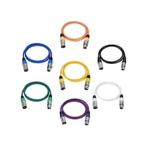 7'li Dmx512 Xlr Kablolar Seti - Mikrofon/sinyal Aktarımı, Renkli 100cm Kaliteli Bağlantı Kabloları
