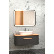 Casse 100 Cm Beyaz Lavabolu Banyo Dolabi - Antrasit / Kayin