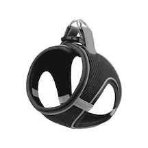 Mita Air Mesh Kedi Köpek Göğüs Tasması Çift Reflektörlü, Terletmeyen Siyah
