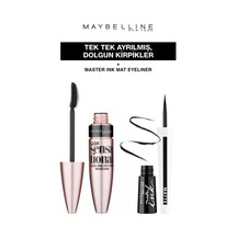 Maybelline Lash Sensational Ekstra Black Maskara + Master Ink Mat Eyeliner