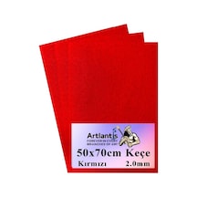 Kırmızı Keçe 50 x 70 CM 2.0 MM 3 Adet Renkli Hobi Keçesi Elişi Keçesi Anasınıfı Kreş Okul Öncesi