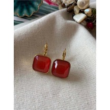 Çelik Kırmızı Etki Küpe Çok Renkli