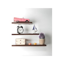 Ceviz Duvar Rafı 3 Lü Set Gizli Raf Uçan Raf Yüzen Raf Kitaplık 50-40-30 Diğer