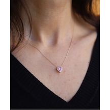 Yenigün Kuyumculuk 14 Ayar Altın Pembe Kalp Kolye 6530