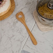 Tivoli Zeytin Ağacı Büyük Delikli Spatula - Açık Kahverengi - 30 Cm Açık Kahverengi