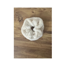 Düz Renk Peluş Lastik Toka Krem - 790144688 Krem