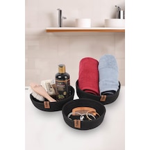 Hasır Sepet 3 Lü Düzenleyici, 3 Lü Sepet Takımı, Jüt Sepet Organizer 3lü Banyo Düzenleyicisi 001