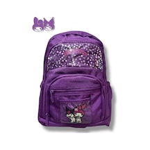 Probag Melody Kuromi 3'lü Okul Çanta Sırt Çantası Beslenme Çantası Kalemlik Peluş Oyuncak Hediyeli Mor