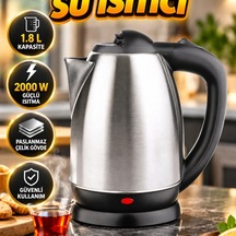Paslanmaz Çelik Saplı Kettle 1.8 L Inox Elektrikli Su Isıtıcı 2000 W