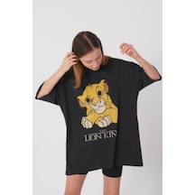 Blackjack Giyim Blackjackgiyim Kadın Siyah Aslan Tshirt Siyah