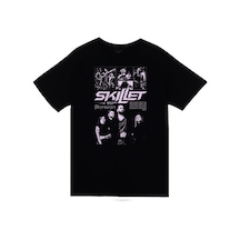 Skillet - Müzik - Rock Grubu Baskılı Unisex %100 Pamuk T-shirt SIYAH