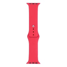 Apple Watch 7 45mm Uyumlu Band Klasik Silikon Kordon - Light Rose Red - T31257