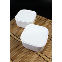 2 Li Mini Porselen Kahvaltılık, Sosluk, Reçellik Kare 9,5 9,5cm