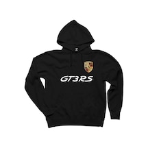 Porsche Gt3rs Siyah Kapşonlu Sweatshirt Hoodie Siyah