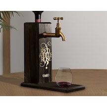 Bk Gift Aynalı Altın Kabartma Musluklu Doğal Siyah Ebony Ahşap Şarap Standı, Home Bar, İçecek Dispenseri, Ahşap İçecek Çeşmesi-13