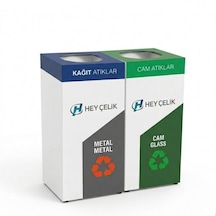 2 Li Sıfır Atık Kutusu Geri Dönüşüm Ünitesi Sak-612 Metal Atık Ayrıştırma Sistemi Hey Çelik