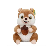 Sevimli Peluş Sincap 30 Cm Oyuncak Uyku Arkadaşım Bej