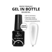 Momo Professional Gel In Bottle No.01 Akıllı Fırçalı Protez Tırnak Jeli Şeffaf 18 Ml