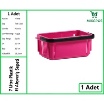 Plastik Kozmetik Alışveriş El Sepeti 7 Litre Fuşya 1 Adet Fuşya