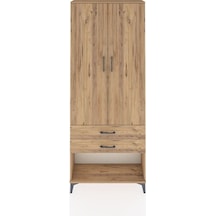 Arges Dolap 3 Raflı 2 Çekmeceli 2 Kapaklı 88x30x221 Çam-çam Çam