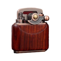 Sm-090t Vintage Benzinli Ahşap Çakmak Kestane Bronz