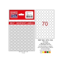 Tanex Ofis Etiketi Poşetli Yuvarlak Ofc-129--10 Lu Pkt