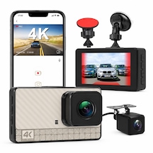 Onezero 1153 4k Uhd Ultra Gece Görüşlü Wi-fi Araç Kamera Seti Ön 4k + Arka 1080p Kamera, 3" Ips Ekran, Adas & Bsd Sürüş Asistanı