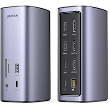 Macos Ve Windows İçin Ugreen Usb C Bağlantı İstasyonu Üçlü Ekran, 2hdmı Dp 4k 60hz, 10gbps Usb Veri Bağlantı Noktaları, Pd 100w, Ethernet, Ses, Sd/tf, Apple Uyumlu Macbook, Surface, Lenovo, Dell, Hp Vb. İçin 12 In 1 Dock.