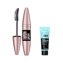 Maybelline New York Lash Sensational Yelpaze Etkili Intense Black Maskara - Ekstra Siyah 9.5 Ml &amp Mini Fit Me Matte Diğer