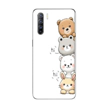 Oppo Reno 3 Uyumlu Sevimli Hayvanlar Baskılı Silikon Kılıf Renkli