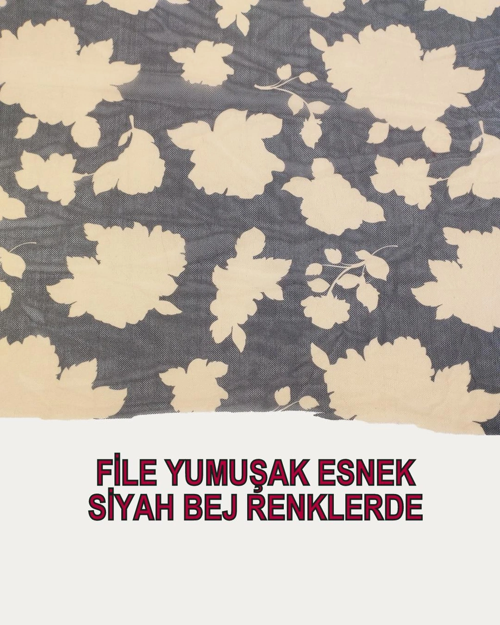 İnce Esnek File Siyah Bej Renklerdeen: 150 Cm-2756 Renkli