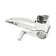 Supermarket1 9-10 Delikli Peynir Rende, Yüksek Kaliteli Çelik Döner Parçalayıcı Gümüş