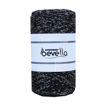 Simli 200 Gr 2 Mm Gümüş Siyah Polyester Makrome Ipi, Simli Çanta, Supla Ipliği