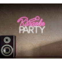 Karaoke Party Yazılı Neon Tabela Pembe
