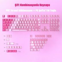 Mekanik Klavye Tuş Takımı 119 Tuş Keycaps Pbt Süblimasyonlu Çift Renkli Klavye Başlığı