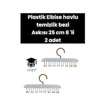 25 Cm 8'li Plastik Elbise Havlu Temizlik Bezi Askısı 2 Adet