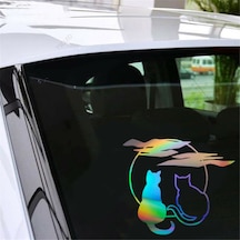 Iki Kedi Ay Gökyüzü Sticker Araba Yapıştırma 1 Iki Kedi Ay Gökyüzü Sticker Araba Yapıştırma 1