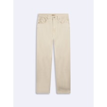 LTB Vanetta Zıp Fermuarlı Straight Krem Jean Pantolon