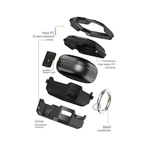 Caseonn Kılıf Güvenlik Kilitli Military Tank Siyah Siyah Galaxy Buds Fe - Buds Core İle Uyumlu