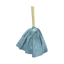 1 Adet Mop 1 Adet Ahşap Sapı İle Takım Mikrofiber Tipi Mop Paspas Gri