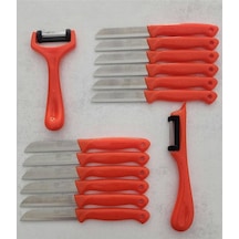 Solingen 12'li Meyve-sebze-doğrama Bıçağı Ve 2'li Soyacak 14'lü Set Turuncu