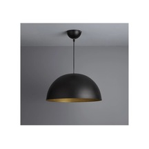 Metal Sarkıt Rustik Retro 28 Cm Siyah Içi Sarı Avize Siyah