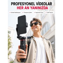 Akıllı Takipli Gimbal Selfie Stick Profesyonel Video Çekim Stabilizatörü Uzayabilir Tripod Bluetooth Kumandalı Genel