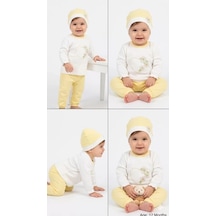 Pekminibebe 3/12 Ay Şapkalı Pamuk Bebek Takımı Ekru